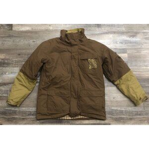 SIMS Mens Large Full Zip With Hook Loop Flap Snowboarding Ski Coat 2 in 1 FDE